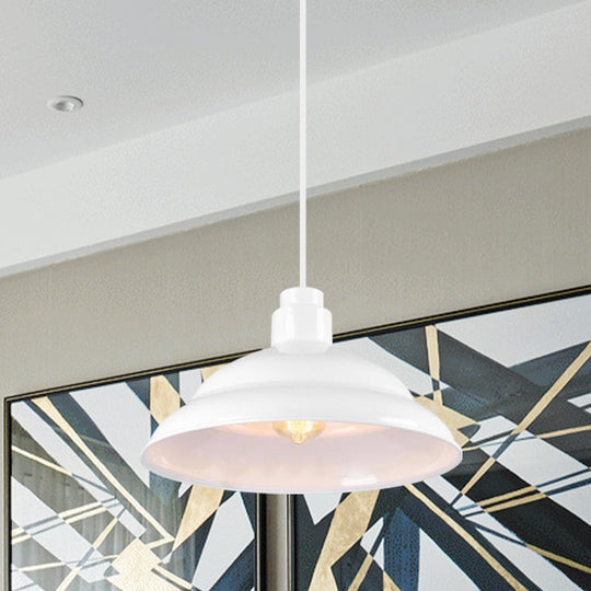 Retro Double Bubble Pendant Lamp: Metallic 1-Light Hanging Ceiling Light in Black/White for Coffee Shop