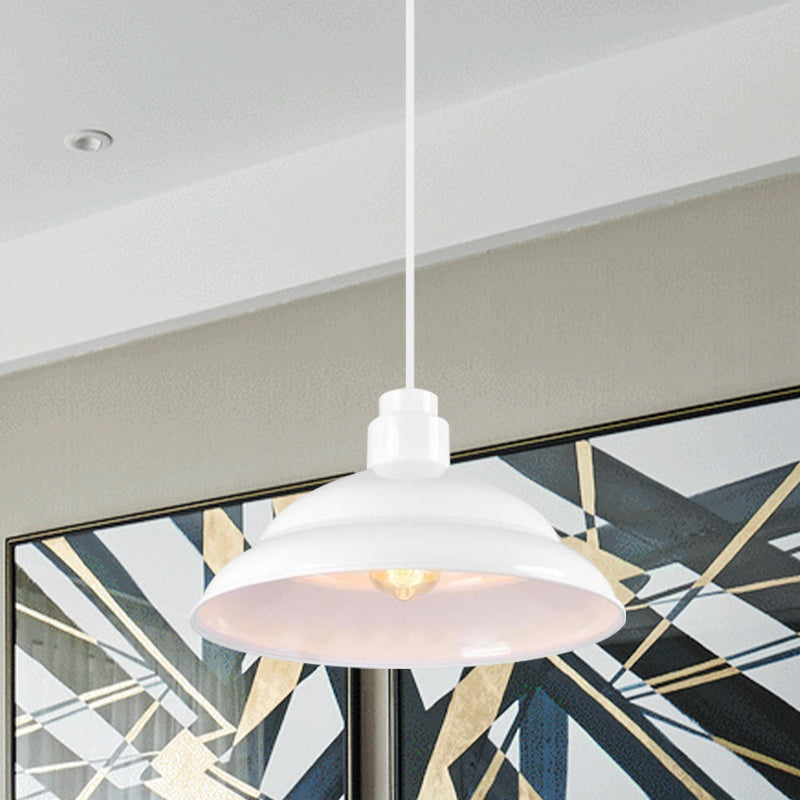 Double Bubble Pendant Lamp - Retro Style 1-Light Metallic Ceiling Light For Coffee Shop Black/White