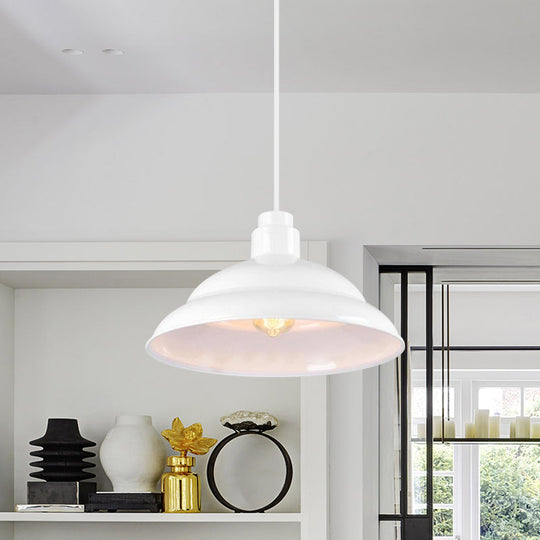 Double Bubble Pendant Lamp - Retro Style 1-Light Metallic Ceiling Light For Coffee Shop Black/White