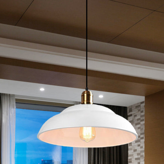 Retro Double Bubble Pendant Lamp: Metallic 1-Light Hanging Ceiling Light in Black/White for Coffee Shop