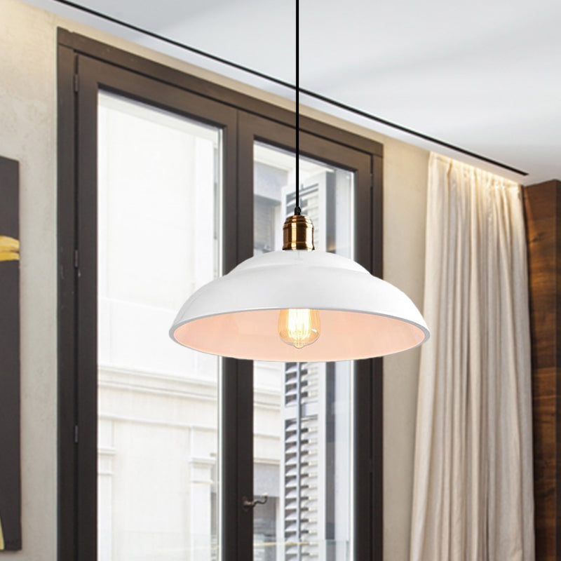 Retro Double Bubble Pendant Lamp: Metallic 1-Light Hanging Ceiling Light in Black/White for Coffee Shop