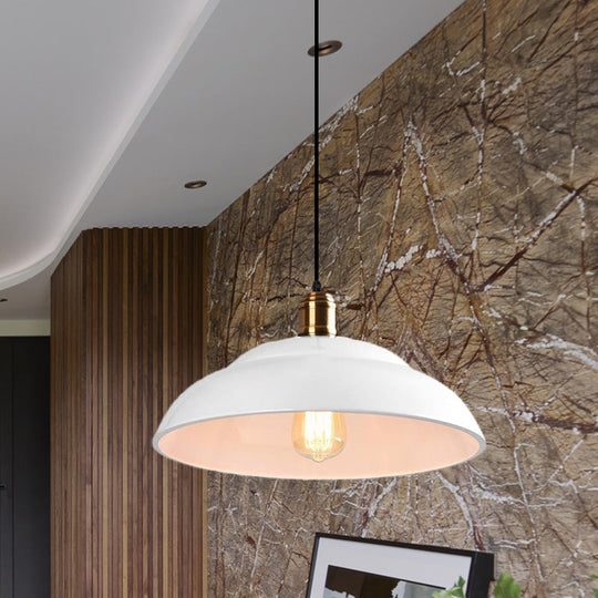 Double Bubble Pendant Lamp - Retro Style 1-Light Metallic Ceiling Light For Coffee Shop Black/White