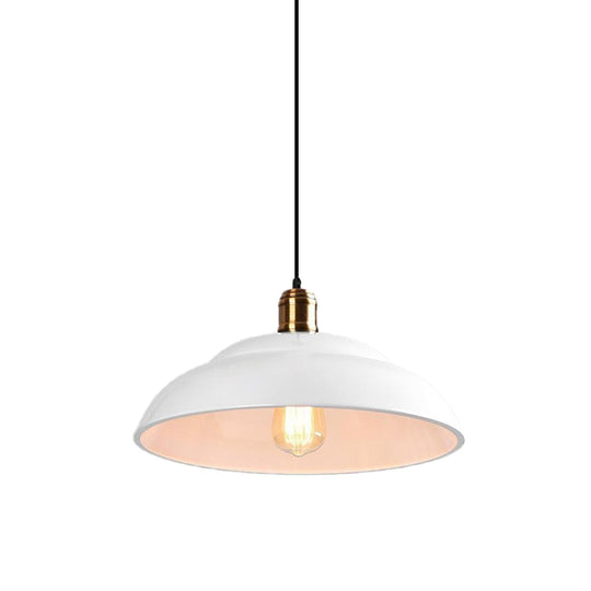 Double Bubble Pendant Lamp - Retro Style 1-Light Metallic Ceiling Light For Coffee Shop Black/White