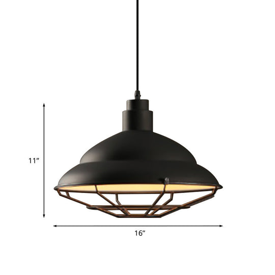 Double Bubble Pendant Lamp - Retro Style 1-Light Metallic Ceiling Light For Coffee Shop Black/White