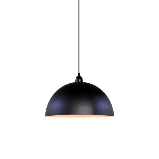 Iron Pendant Lighting: Industrial Dome Shade, Black Finish