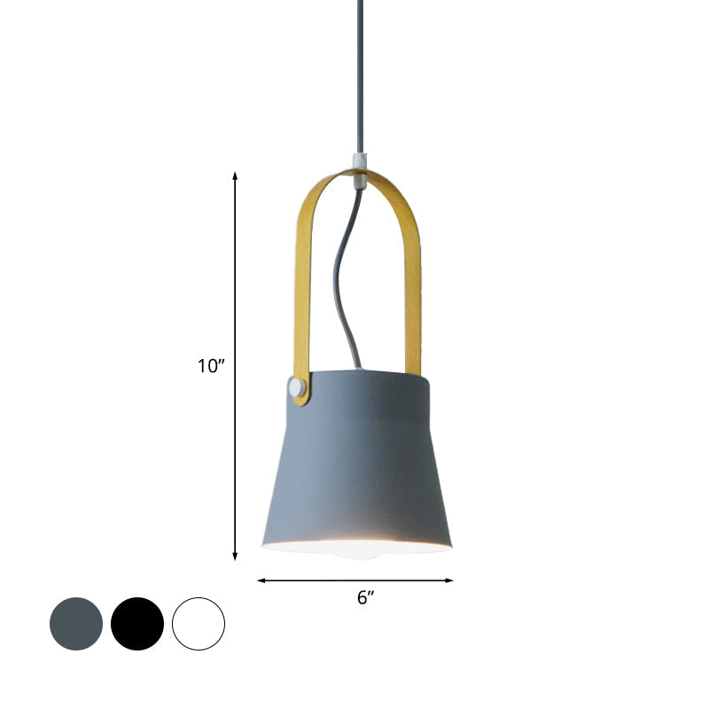 Industrial Cone Shade Pendant Lamp with 1 Bulb - Stylish Restaurant Lighting in Grey/Black/White