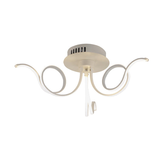 Contemporary Acrylic Octopus Flush Mount Light Fixture – 3/6/8 LED Lights – for Living Room Ceiling in Warm/White