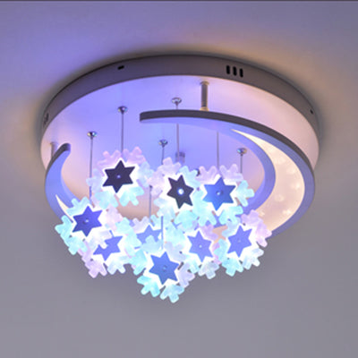 Starry Moon LED Ceiling Lamp for Theme Parks - Contemporary Style