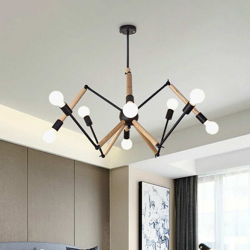 Contemporary Spider Shape Suspension Light In Black/White - 8/10/12/16 Heads For Living Room 8 /