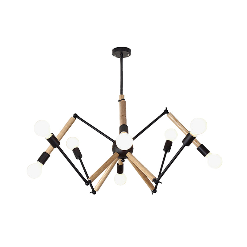 Spider Shape Suspension Light - Contemporary Metal Chandelier for Living Room (8/10/12/16-Head) - Black/White