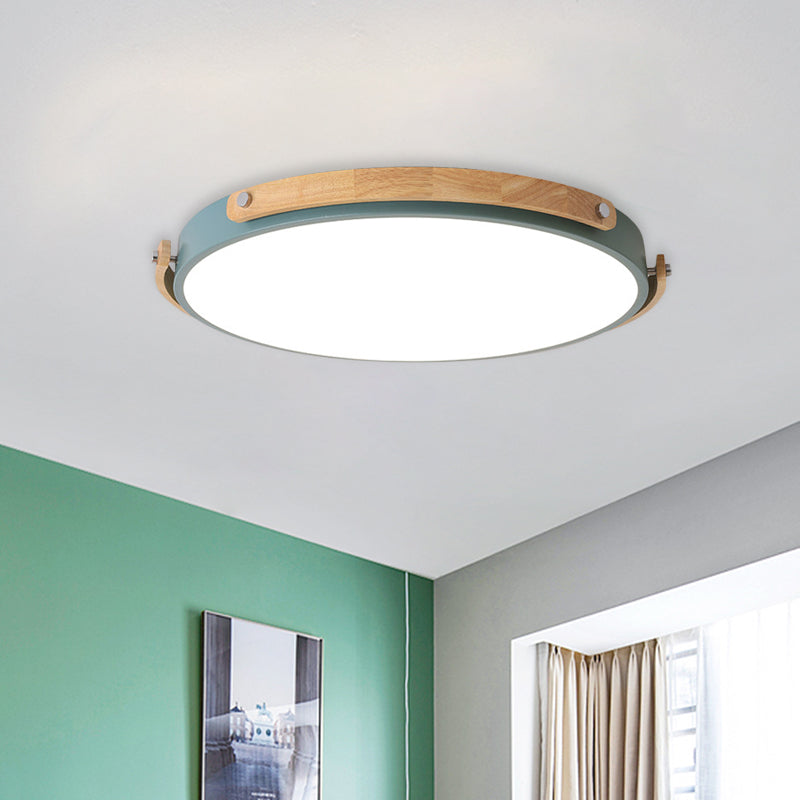 Macaron-Style Acrylic Circular LED Flush Ceiling Light - Stylish Ceiling Lamp for Kid's Bedroom and Hallways