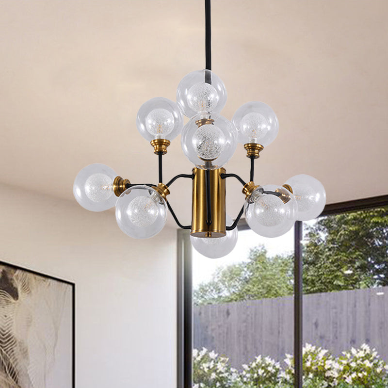 Contemporary Gold & Black Metal Dining Table Pendant Light Chandelier - Modo Design 9 /