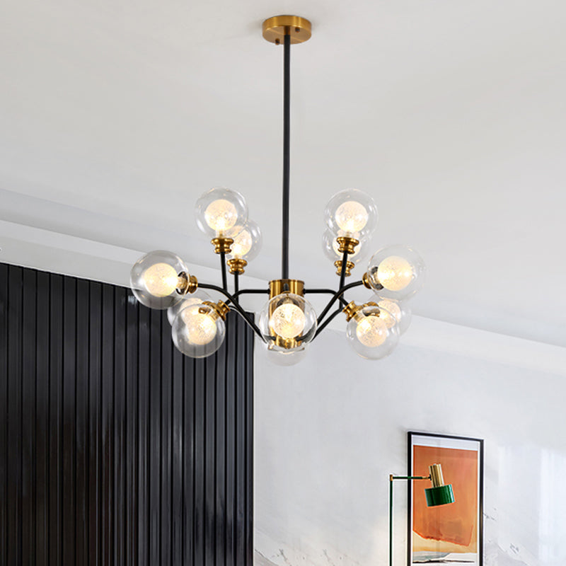 Contemporary Gold & Black Metal Dining Table Pendant Light Chandelier - Modo Design