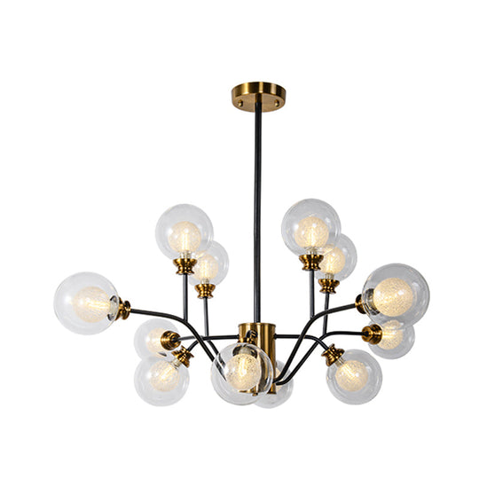 Contemporary Gold & Black Metal Dining Table Pendant Light Chandelier - Modo Design