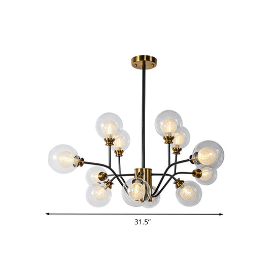 Contemporary Gold & Black Metal Dining Table Pendant Light Chandelier - Modo Design