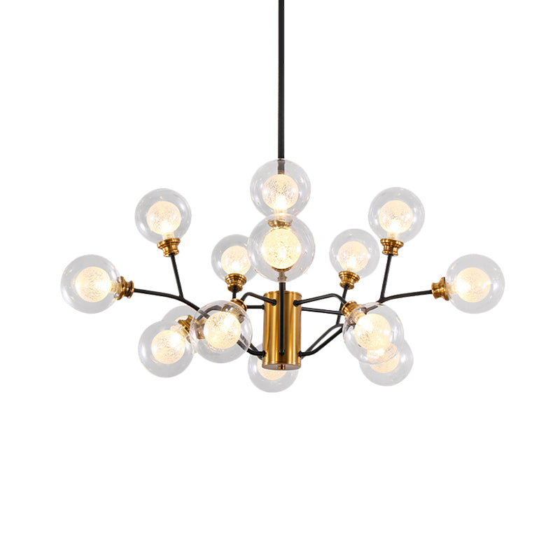 Contemporary Gold & Black Metal Dining Table Pendant Light Chandelier - Modo Design