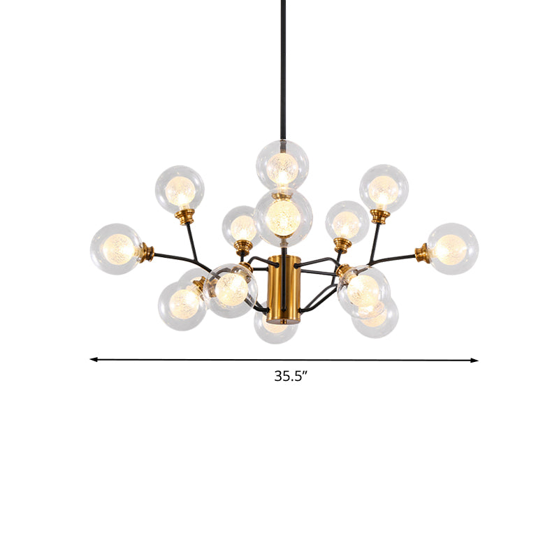 Contemporary Gold & Black Metal Dining Table Pendant Light Chandelier - Modo Design