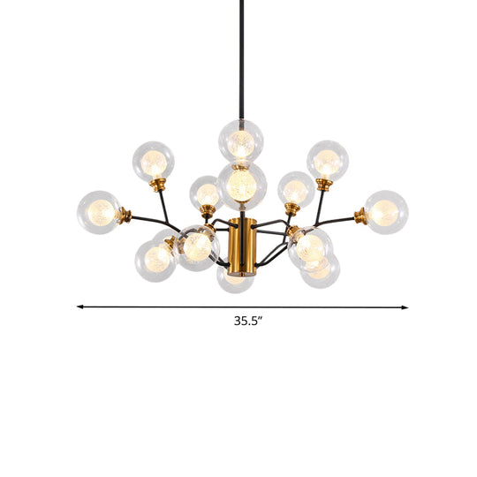 Contemporary Gold & Black Metal Dining Table Pendant Light Chandelier - Modo Design