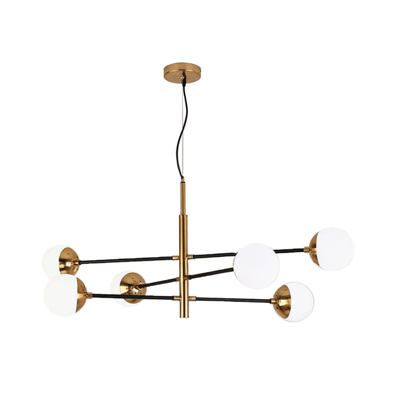 Gold Metal Stacked Chandelier With Glass Modo Pendant Light - Simple Style For Living Room