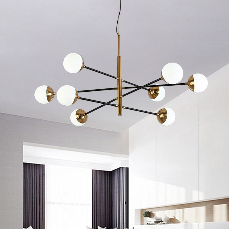 Gold Metal Stacked Chandelier With Glass Modo Pendant Light - Simple Style For Living Room