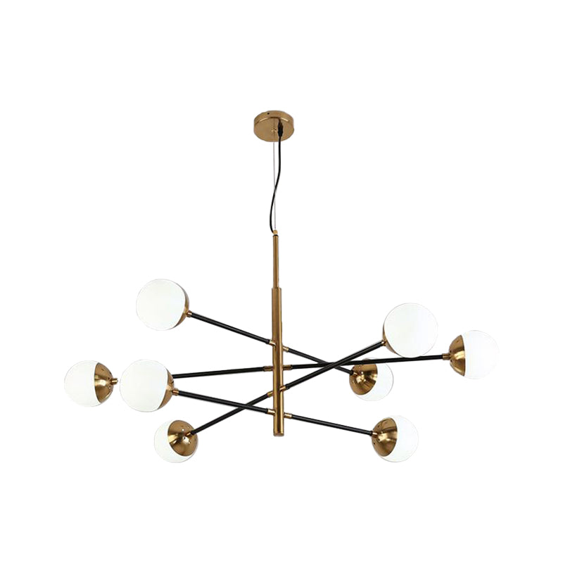 Gold Metal Stacked Chandelier With Glass Modo Pendant Light - Simple Style For Living Room