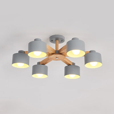 Modern Metal Chandelier With Bell Shade & Suspension Light - Stylish Iron Ceiling Lamp 6 / Grey