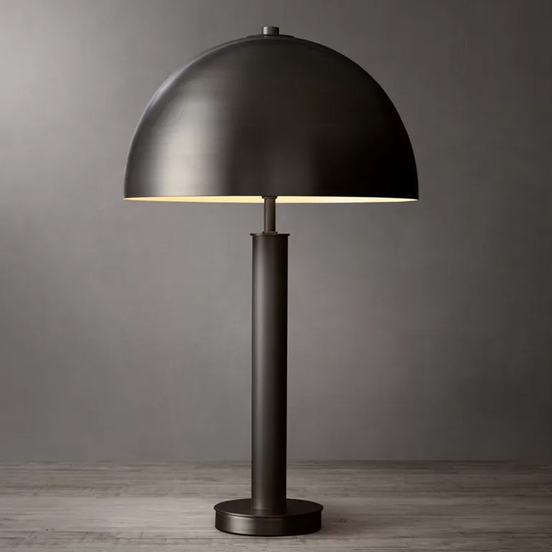 Minimalist Metallic Semicircle Table Lamp 1-Light Nightstand Light For Bedside In Black/Gold Black