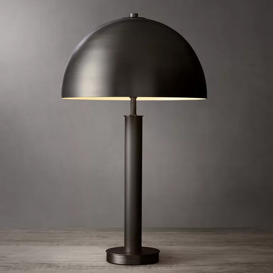 Minimalist Metallic Semicircle Table Lamp 1-Light Nightstand Light For Bedside In Black/Gold Black