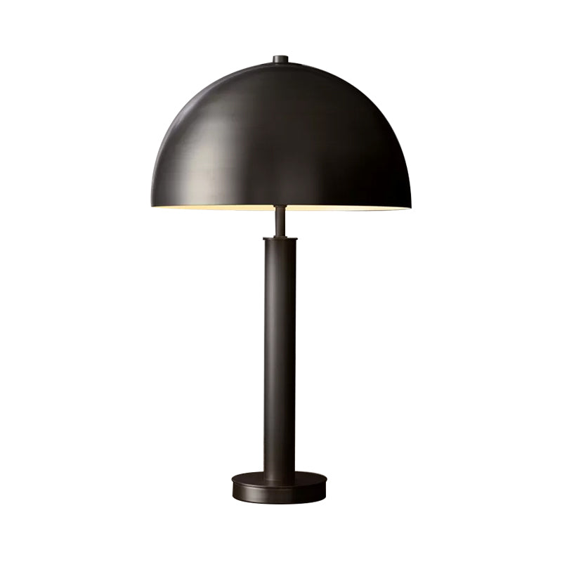 Minimalist Metallic Semicircle Table Lamp 1-Light Nightstand Light For Bedside In Black/Gold