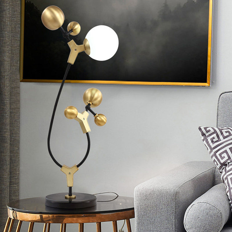 Modern Metallic Led Nightstand Lamp In Black And Gold For Stylish Living Rooms