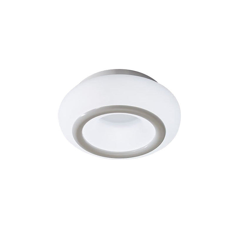 White Bean LED Ceiling Lamp: Simplicity in Acrylic Flush Mount Lighting with 3 Color Light Options