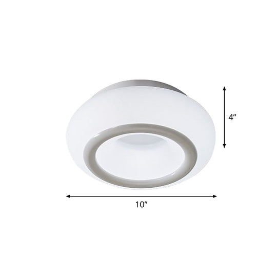 White Bean LED Ceiling Lamp: Simplicity in Acrylic Flush Mount Lighting with 3 Color Light Options