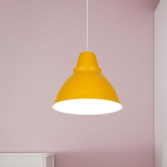 Macaron Funnel Iron Pendant Light - Pink/Purple/Yellow Dining Room Lighting Yellow