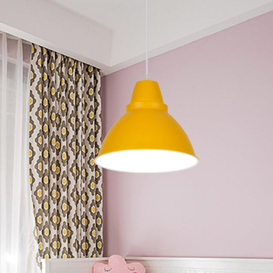 Macaron Funnel Iron Pendant Light - Pink/Purple/Yellow Dining Room Lighting