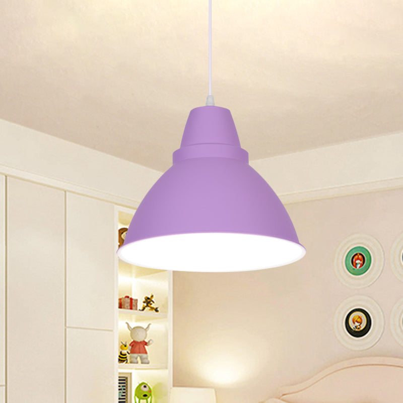 Macaron Funnel Iron Pendant Light - Pink/Purple/Yellow Dining Room Lighting