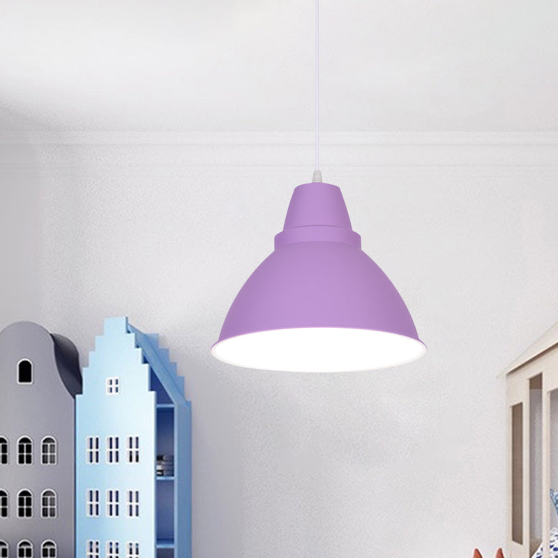 Macaron Funnel Iron Pendant Light - Pink/Purple/Yellow Dining Room Lighting