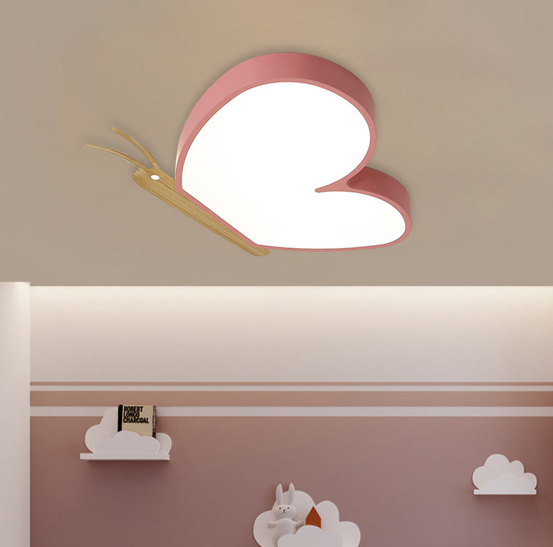 Children's LED Ceiling Butterfly Light with Acrylic Shade - Blue/Pink/White