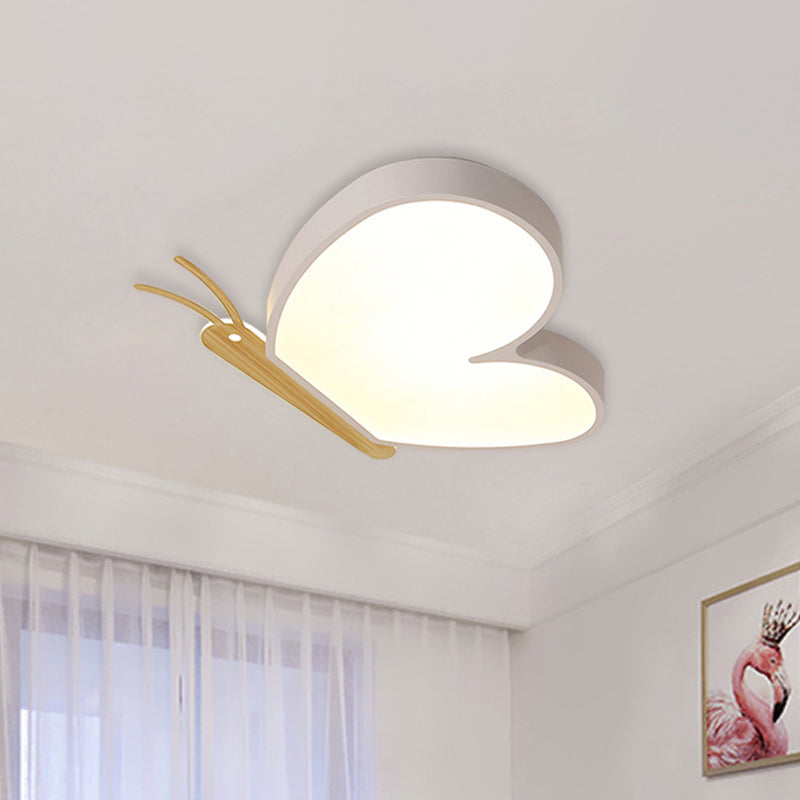 Children's LED Ceiling Butterfly Light with Acrylic Shade - Blue/Pink/White