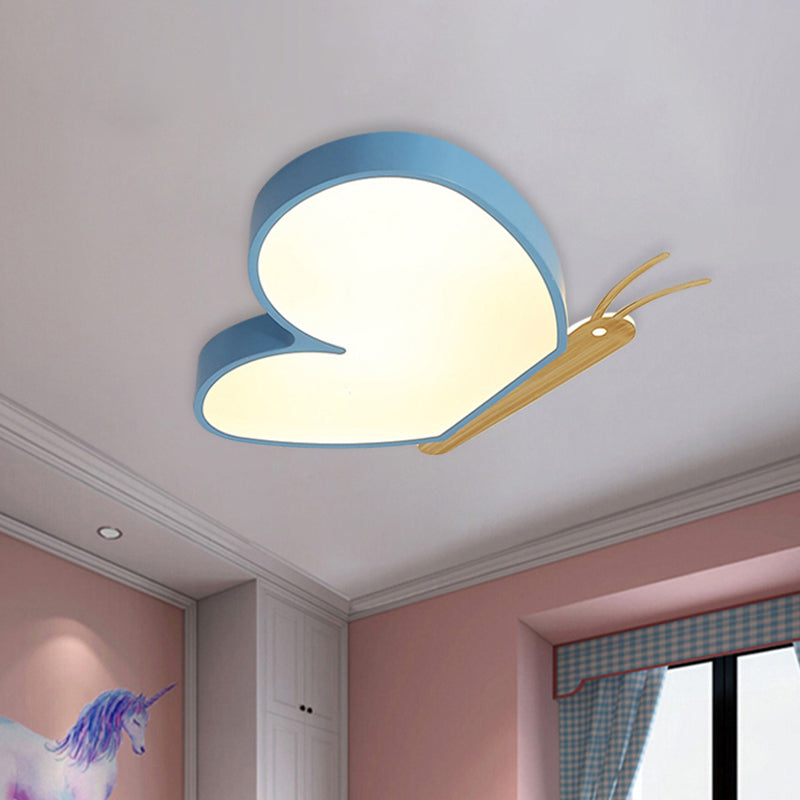 Children's LED Ceiling Butterfly Light with Acrylic Shade - Blue/Pink/White