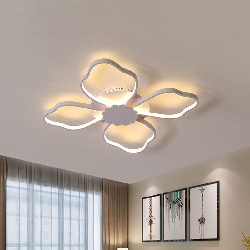 White Clover LED Ceiling Light - Minimalist Aluminum Flush Mount in Warm/White Light