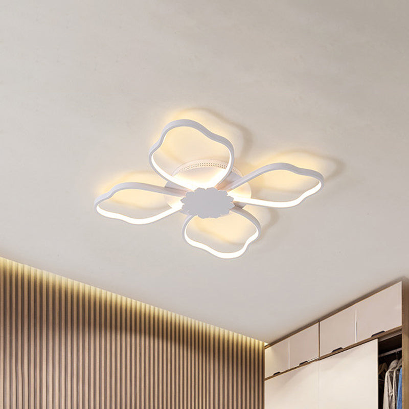 White Clover LED Ceiling Light - Minimalist Aluminum Flush Mount in Warm/White Light