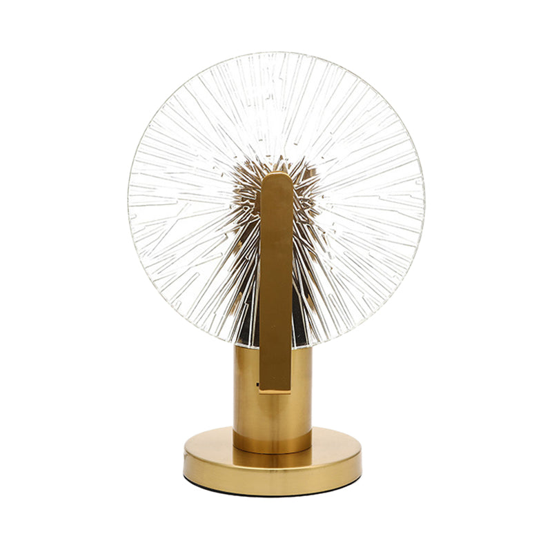 Gold Wheel Night Light - Post-Modern Table Lighting For Bedroom