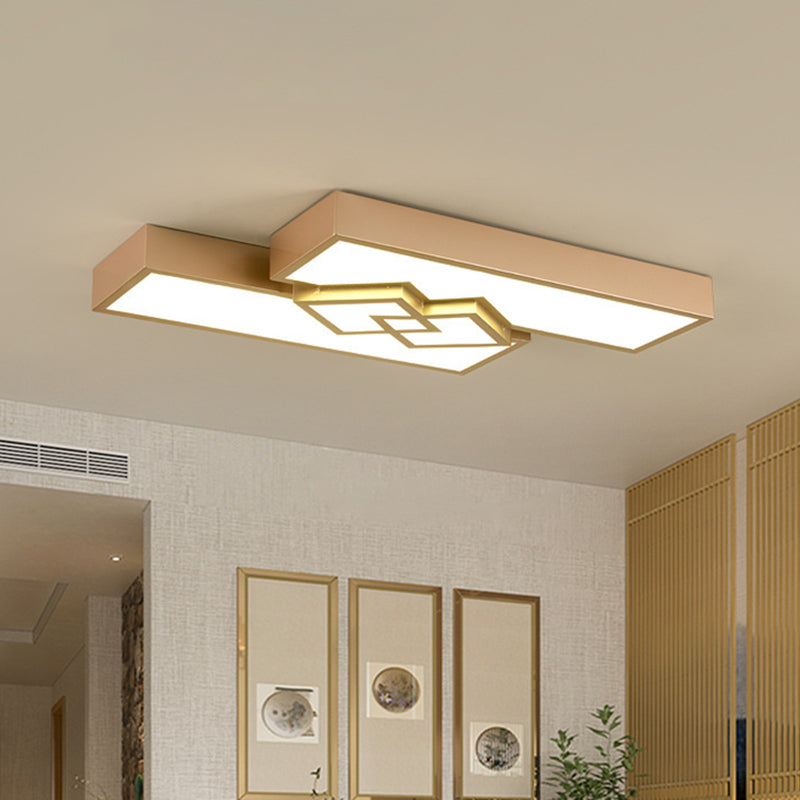 30"/39" Modern Metallic LED Gold Flushmount Ceiling Light for Living Room