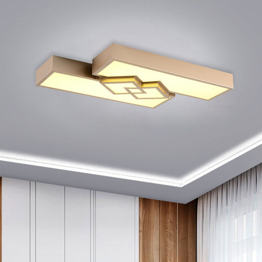 30/39 Modern Metallic Led Gold Flushmount Ceiling Light For Living Room