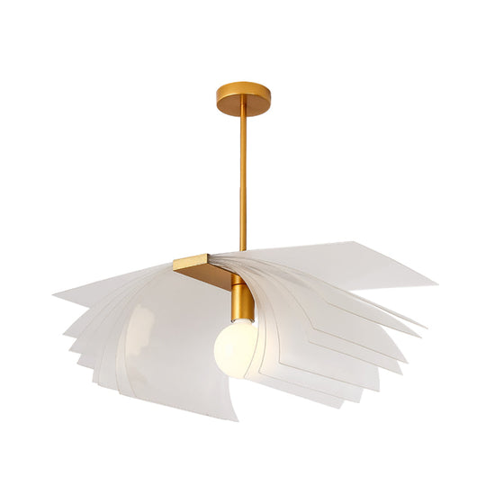 Modernist Gold LED Ceiling Light: Paper Shape Semi Flush Acrylic Design for Dining Room