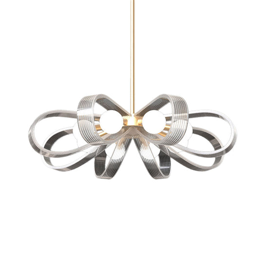 Contemporary White Flower Chandelier Pendant Light - 8-Head Acrylic Ceiling Fixture