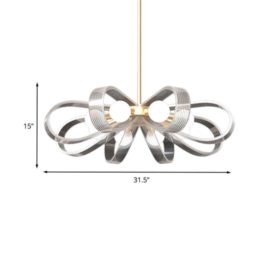 Contemporary White Flower Chandelier Pendant Light - 8-Head Acrylic Ceiling Fixture