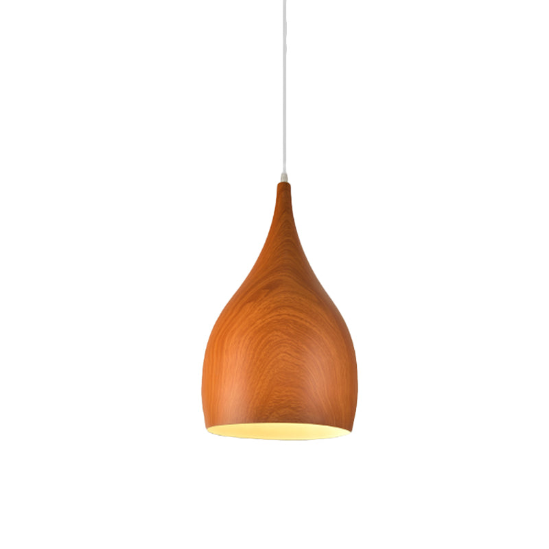 Teardrop Pendant Light Kit: 1-Head Aluminum Ceiling Lamp for Living Room - Industrial Style (Red Brown/Coffee)