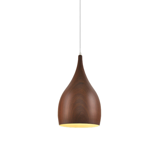 Teardrop Pendant Light Kit: 1-Head Aluminum Ceiling Lamp for Living Room - Industrial Style (Red Brown/Coffee)