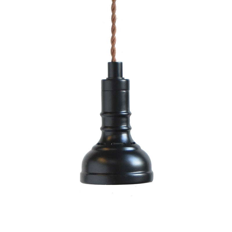 Iron Industrial Pendant Light Kit with Black Suspension and 1 Bulb